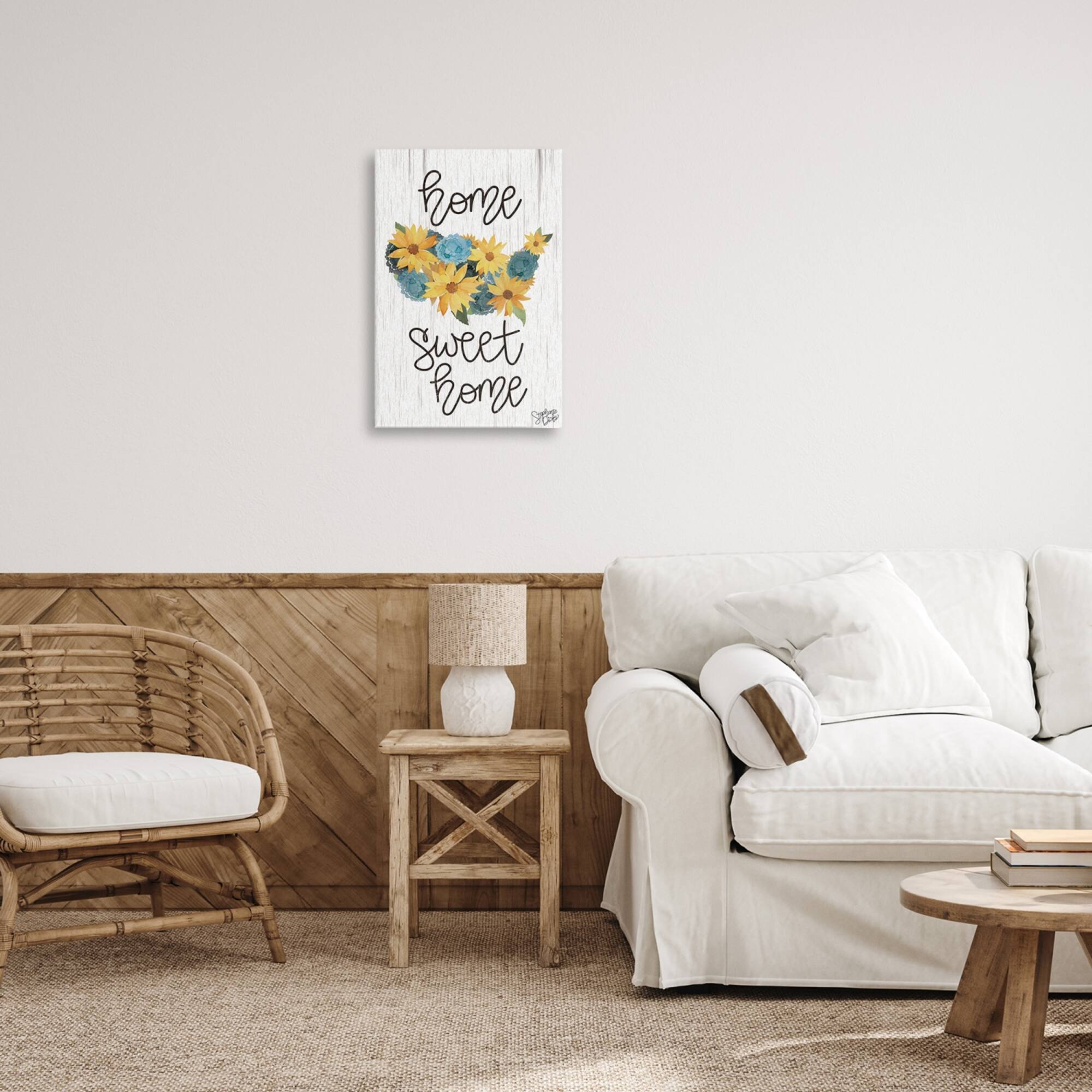 Stupell Industries Floral Americana Phrase Canvas Wall Art